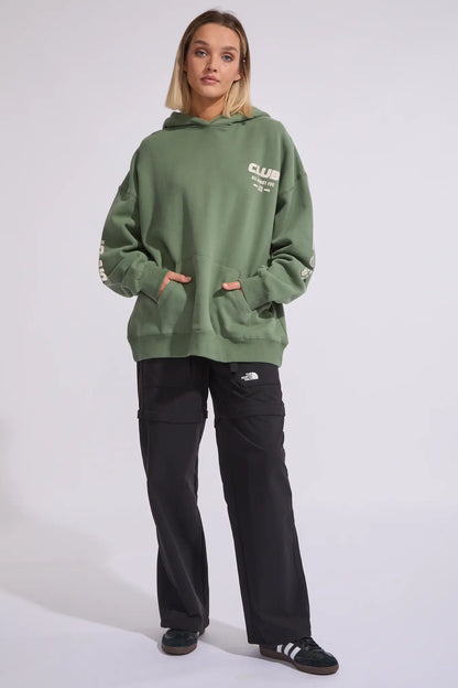 All About Eve Club Relaxed Hoodie - Khaki | Women’s Cozy Casual Hoodie