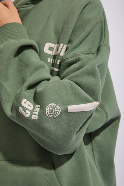 All About Eve Club Relaxed Hoodie - Khaki | Women’s Cozy Casual Hoodie
