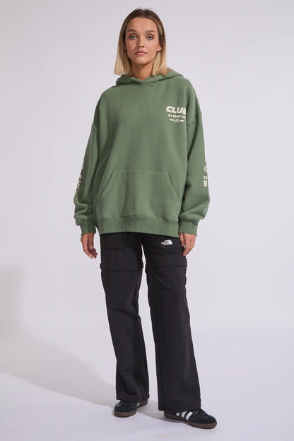 All About Eve Club Relaxed Hoodie - Khaki | Women’s Cozy Casual Hoodie