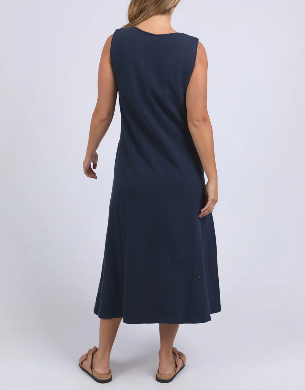 Foxwood Aspen Dress - Navy | Women’s Relaxed Cotton Jersey Midi Dress