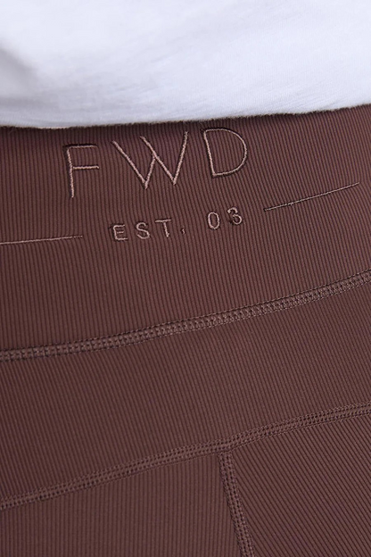 Foxwood Luxe Rib Pant - Coffee Bean | Ribbed Full Length Leggings