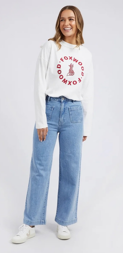 Foxwood Sarah Wide Leg Jean - Light Blue | High Rise Women's Denim Jeans