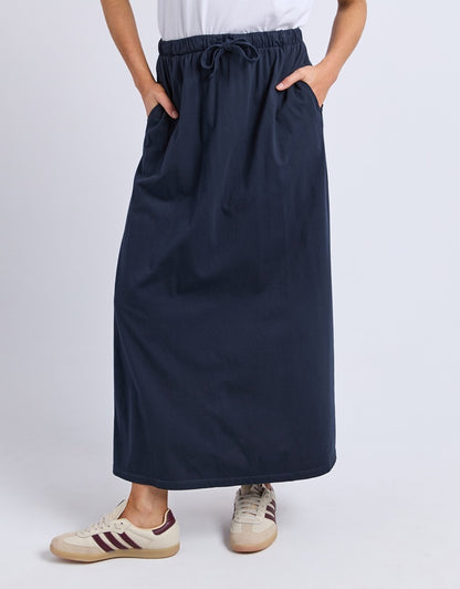 Foxwood Evolve Skirt - Navy | Women’s Lightweight Pull‑On Midi Skirt