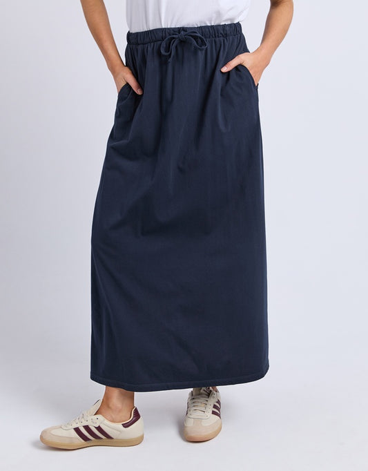 Foxwood Evolve Skirt - Navy | Women’s Lightweight Pull‑On Midi Skirt