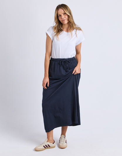 Foxwood Evolve Skirt - Navy | Women’s Lightweight Pull‑On Midi Skirt
