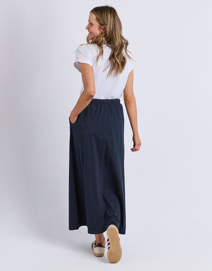 Foxwood Evolve Skirt - Navy | Women’s Lightweight Pull‑On Midi Skirt