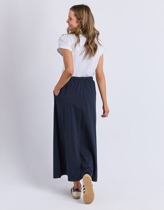 Foxwood Evolve Skirt - Navy | Women’s Lightweight Pull‑On Midi Skirt