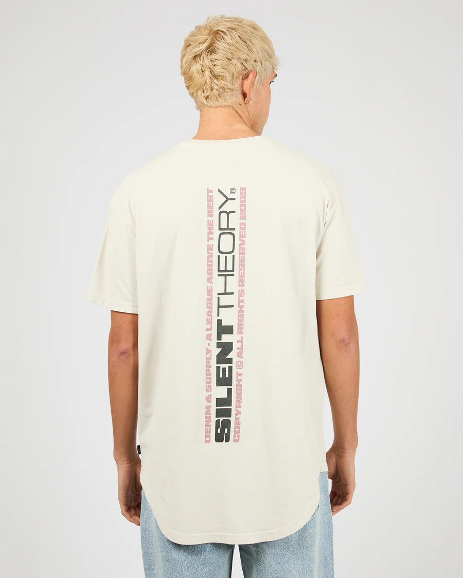 Back view of Silent Theory Tuscan Scoop Tee in Bone — relaxed fit