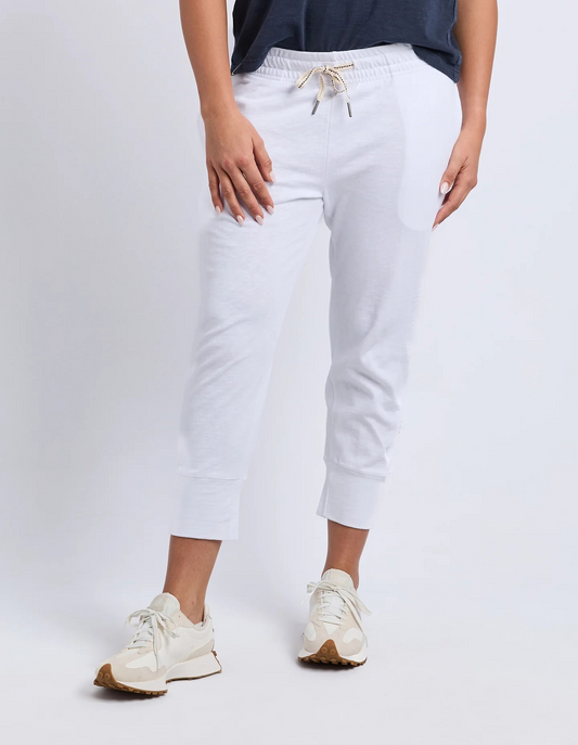 Elm Brunch Pant – White | Women’s Cotton Slub Jersey Pant