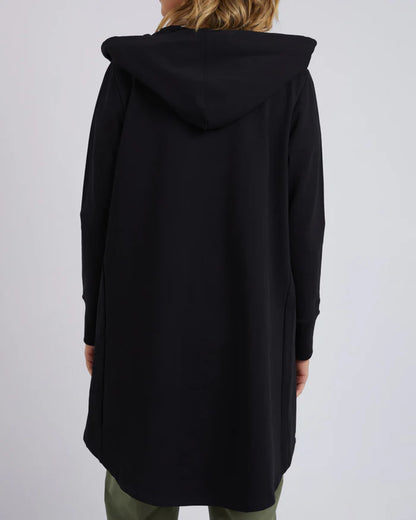 Elm Cara Zip Hoodie - Black | Women's Longline Zip Hoodie