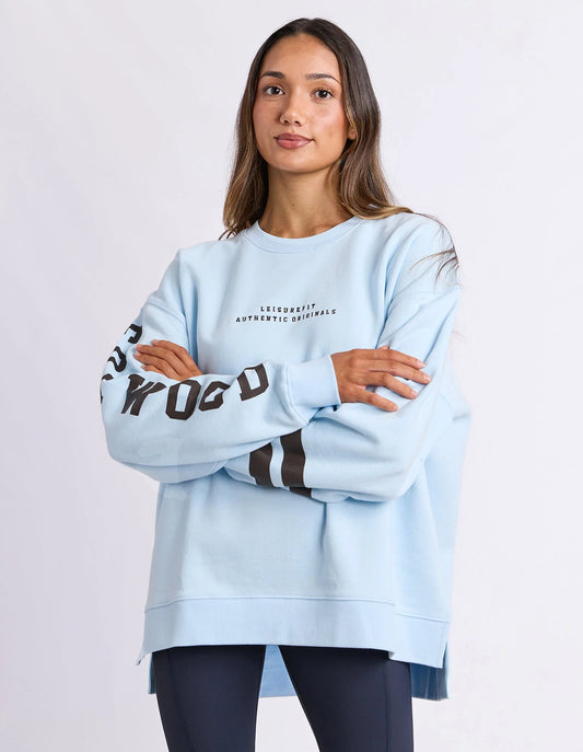 Foxwood Origin Crew - Light Blue with Coffee | Women's Cotton Sweatshirt