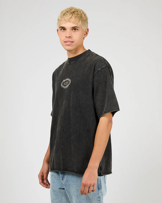 Silent Theory Cipher Tee - Washed Black | Men’s Casual Everyday Graphic Tee