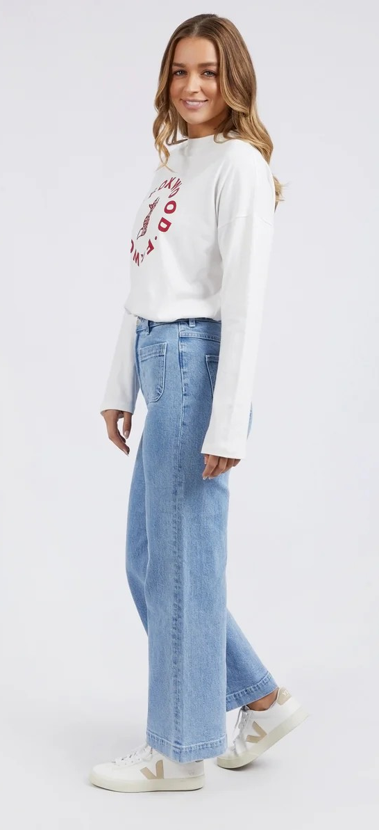 Foxwood Sarah Wide Leg Jean - Light Blue | High Rise Women's Denim Jeans